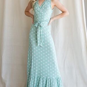 7th Ray Mint Polka Dot Maxi Dress